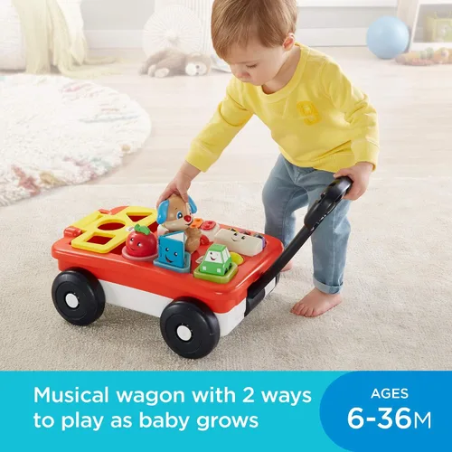 Vista 2 de Fisher-Price - Laugh & Learn Pull & Play Learning, vagón de reir y aprender, de halar y jugar, Multicolor