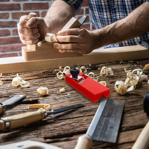 Vista 8 de DOITOOL Cepilladora de madera manual compacta, herramienta de mano de 45 grados para proyectos de carpintería de bricolaje, cepilladora de plástico