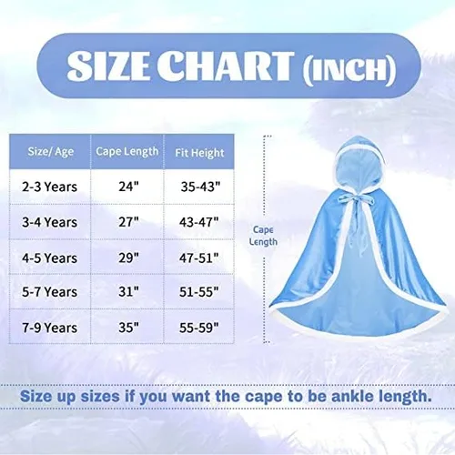 Vista 5 de Zando Capa con capucha de princesa para niñas, disfraces de Navidad, Halloween, cosplay