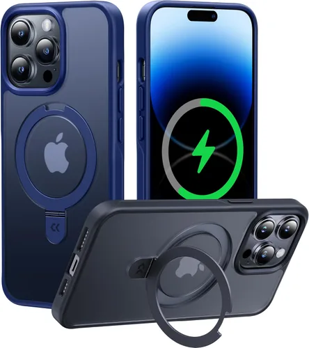 Vista 73 de CASEKOO - Funda diseñada para iPhone 14 Pro con soporte magnético invisible [protección contra caídas de grado militar] [compatible con MagSafe]