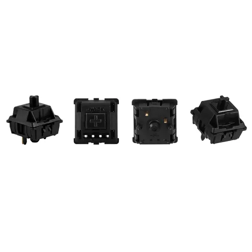 Vista 6 de JWICK Interruptores lineales negros V2, JWK Black Linears 2.06 oz carcasa completa de nailon Thocky 5 pines interruptores de teclado mecánicos