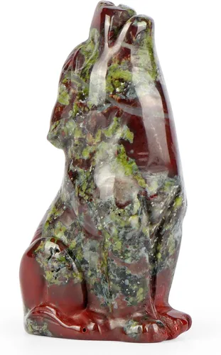 Vista 7 de Artistone Estatua de lobo de obsidiana negra de 2 pulgadas, adorno para decoración del hogar, escultura de animales de cristal curativo con caja