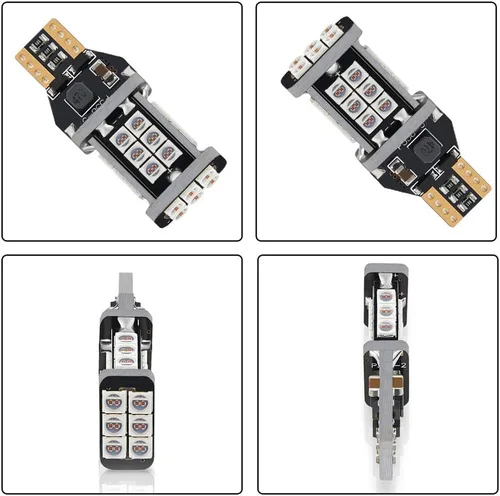 Vista 6 de AUTOGINE Bombillas LED Canbus 921 912 906 904 902 W16W T15 de 1300 lúmenes, color rojo brillante 3030 24-SMD, sin errores para luces de freno