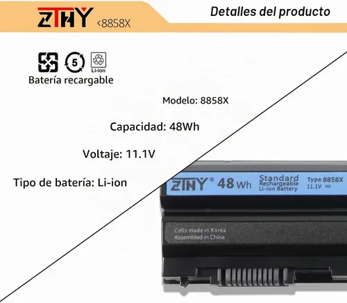 Vista 3 de 8858X T54FJ - Batería de repuesto para laptop Dell Inspiron 14R 4420 5420 7420 15R 4520 5520 5525 7520 17R 4720 5720 7720 Latitude E5420 E5430 E5520