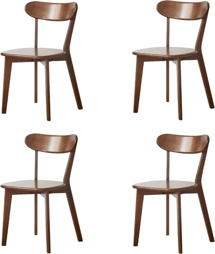 Vista 19 de Sillas de comedor de roble, sillas de cocina, silla moderna de madera maciza 100% con respaldo curvo, silla de comedor para cocina, sala de estar