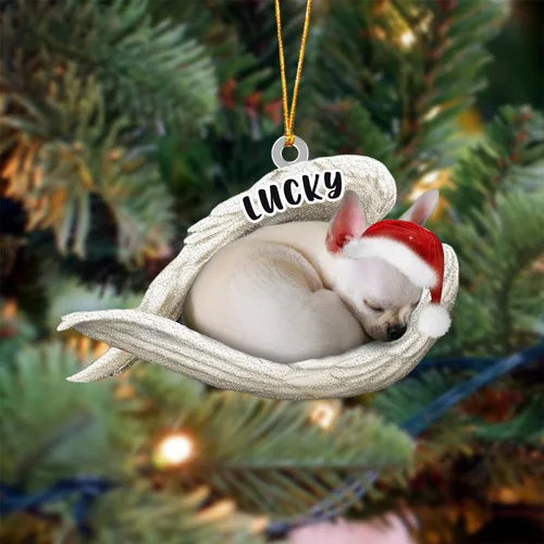 Vista 103 de Ángel durmiente de Afghan Hound para Navidad, adorno personalizado con el nombre del perro, adorno de Navidad personalizado para amantes de perros