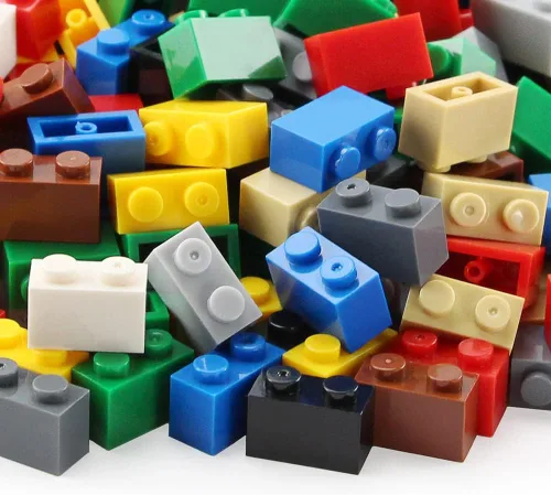 Vista 3 de Ladrillos de 1 x 2 a granel, 450 piezas multicolores clásicas básicas, construcción creativa, juego de bloques, accesorios de juguete compatibles