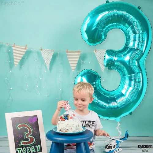Vista 83 de KatchOn Globo negro del número 1 de 40 pulgadas, globo de feliz cumpleaños Large Mylar Number One Balloon for 1st Birthday Decorations, Foil