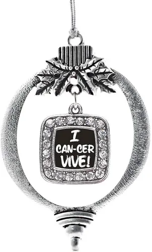 Vista 79 de Inspired Silver - Adorno con dije de reina de rodillo - Adornos navideños cuadrados de plata con joyas de circonita cúbica