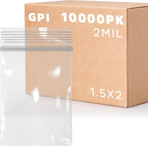 Vista 15 de GPI - Paquete de 100 bolsas de plástico transparente con cremallera de 1 x 1 pulgada de grosor, bolsas de plástico transparente con cierre