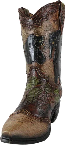Vista 7 de Ebros Gift Familia rústica de oso negro occidental con piñas de pino, bota de vaquera del bosque, figura decorativa o florero floral, macetero