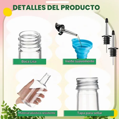 Vista 4 de Maxcheck - Botellas de plástico de cuello largo de 16 onzas con vertedor