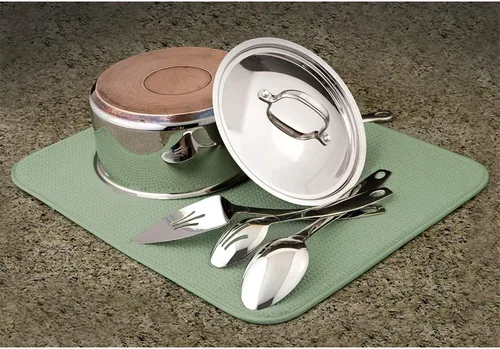 Vista 5 de Tapete absorbente de platos, reversible, de microfibra, tapete para secar platos para cocina, lavable a máquina, escurridor de platos de granja