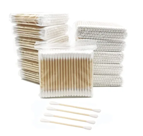 Vista 7 de Hisopos de algodón con palos de madera/doble punta brotes de algodón de bambú natural 900pcs 900