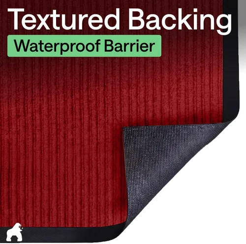 Vista 18 de Gorilla Grip - Tapete afelpado original de goma con perfil bajo, resistente, duradero, impermeable y fácil de limpiar para interior y exterior Marrón