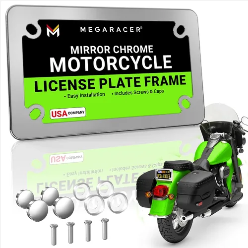 Vista 10 de Marco de metal negro para placa de motocicleta, soporte para placa, portaplacas para moto