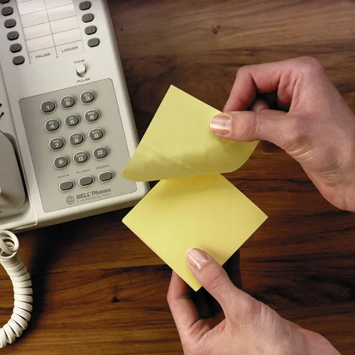 Vista 2 de Post-it Cubo de notas, verde, 1 bloc, 2.992 in x 2.992 in, 450 hojas, 100% PEFC, notas extra adhesivas para paredes, monitores y nevera