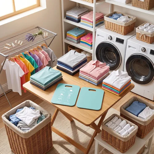 Vista 7 de Tabla plegable para camisas, tabla plegable para ropa, carpeta de lavandería de plástico, herramienta de almacenamiento para el hogar para adultos