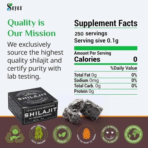 Vista 4 de Sayan Resina Shilajit pura de 0.9 onzas (0.88 oz), potente suplemento orgánico de ácido fúlvico, apoya el sistema inmunológico, la memoria