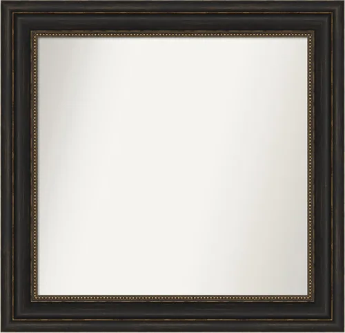 Vista 729 de Amanti Art Espejo de pared personalizado no biselado (25 x 25 pulgadas), marco de bronce acentuado, varios tamaños personalizados, espejo de baño