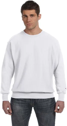 Vista 7 de Champion - Sudadera con cuello redondo para hombre, tejido invertido, sudadera de forro polar pesado para hombre Negro