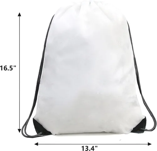 Vista 4 de BeeGreen Paquete de 40 mochilas con cordón y cuerda, ligera, para hacer ejercicio, gimnasio, deportes, paquete de 20, Blanco