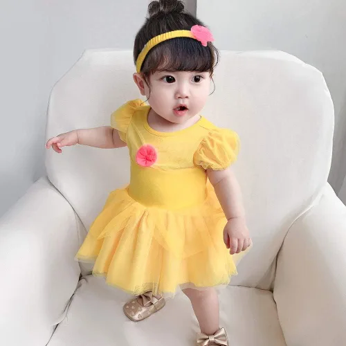 Vista 4 de Disfraces de princesa para bebé, disfraz de cumpleaños, vestido tutú con diadema para Halloween, Navidad, fiestas