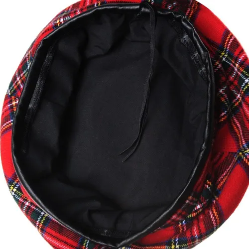 Vista 5 de WITHMOONS Lana boina sombrero tartán Check cuero Sweatband KR9539