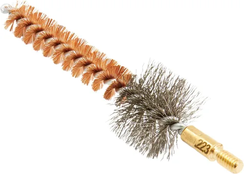 Vista 2 de McJ Tools Cepillo de limpieza de bronce para cámara, paquete de 10 5.56mm/0.219 in/.223Cal - Cepillos de limpieza de pistola de bronce de cerdas