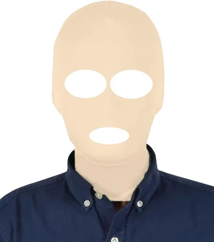 Vista 7 de Máscara facial completa unisex de 3 agujeros, elástica, transpirable, para Halloween, disfraz de cosplay, capucha Zentai