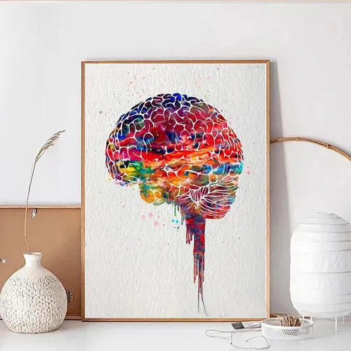 Vista 2 de QAZWSX Kit de pintura de diamantes, acuarela cerebro 5D, pintura artística de diamante DIY, para adultos y niños, 12 x 16 pulgadas
