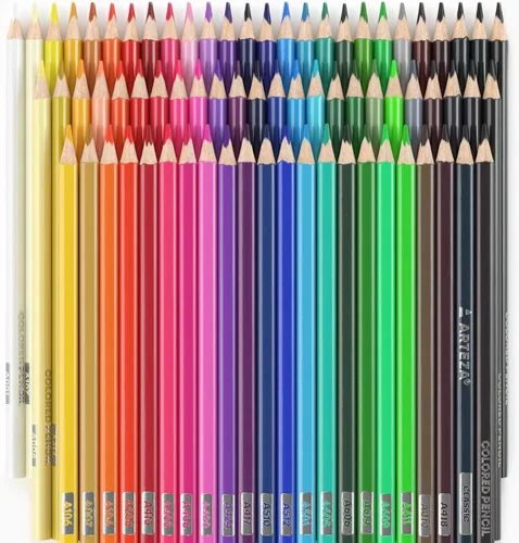 Vista 8 de ARTEZA Lápices de colores para adultos, 72 lápices de colores, lápices de dibujo triangulares para artistas, suministros de arte para ilustrar