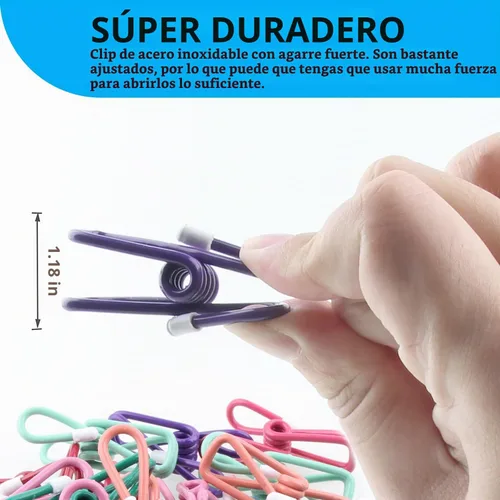 Vista 3 de Clips para chips, 30 piezas de material recubierto de PVC para envasado de alimentos, clips para bolsa, clips para paquete, clip de chip, alfileres