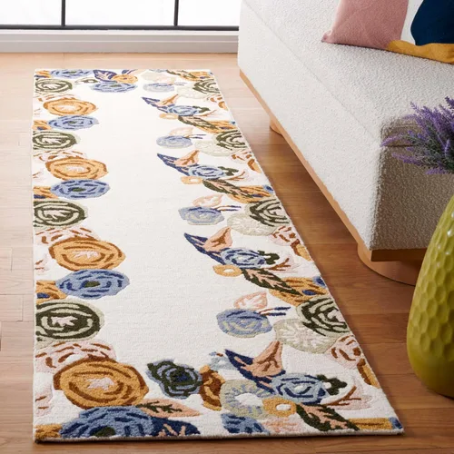 Vista 13 de SAFAVIEH Chelsea Collection - Alfombra de pasillo, 2 pies 3 pulgadas x 8 pies, azul y marfil, diseño geométrico, ideal para zonas de alto tráfico