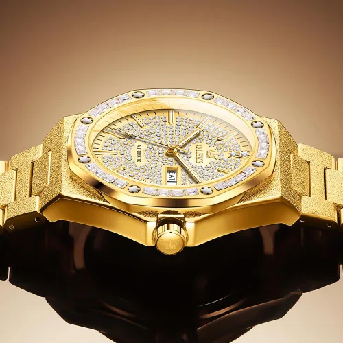 Vista 3 de OLEVS Relojes automáticos para hombre, cuerda automática, mecánico, de negocios, vestido de lujo, acero inoxidable, impermeable, luminoso, reloj