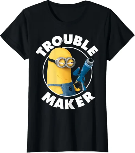Vista 48 de Despicable Me Minions Kevin Fabricante de Problemas Gráfico Camiseta Negro