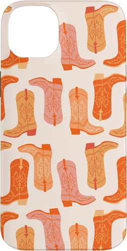 Vista 15 de Cowboy Boot Illustration Preppy Western in Orange Case for iPhone 17
