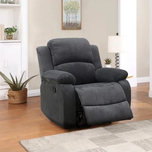 Vista 36 de Sofá reclinable manual, sofá reclinable de lujo de 3 plazas, sofá reclinable con portavasos y mesa de café, sofá de cuero sintético para sala