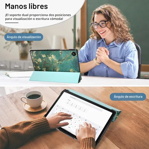 Vista 3 de Caweet Funda para T-Mobile Revvl Tab 2 de 10.1 pulgadas lanzada en 2025, carcasa rígida ligera con soporte de triple pliegue con cierre magnético