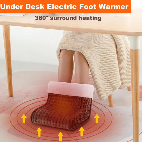 Vista 3 de CYFIE Calentador de pies debajo del escritorio, almohadilla térmica eléctrica para mujeres y hombres, calentadores de pies con 10 ajustes de calor