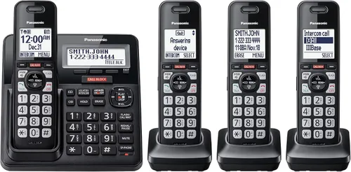 Vista 12 de Panasonic Teléfono con cable/inalámbrico con contestador, bloque de llamadas avanzado y grabación de 2 vías, 2 teléfonos ampliables hasta 6