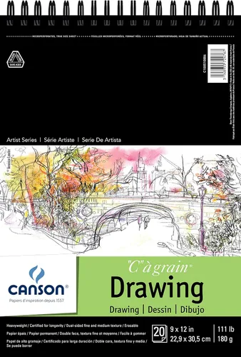 Vista 7 de Canson Artist Series Papel de Dibujo, Crema, Bloc Encuadernado con Espiral, 5.5 x 8.5 pulgadas, 60 hojas (90lb/147g) - Papel de artista para adultos
