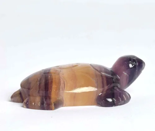 Vista 2 de GEMHUB Piedras preciosas sueltas para decoración del hogar, gema de fluorita hecha a mano, Feng Shui, riqueza que trae tortuga, pieza de exhibición