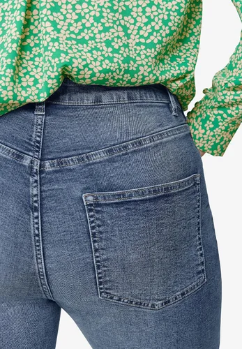 Vista 3 de Ellos Capri Denim de 5 bolsillos para mujer talla grande