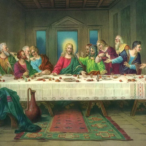 Vista 2 de CafePress The Last Supper - Reloj de pared de 10 pulgadas para sala de estar, cocina u oficina