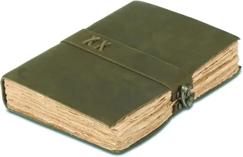 Vista 15 de Diario de cuero vintage hecho a mano de búfalo no rellenable con papel de borde irregular – Diario encuadernado en cuero para mujeres, hombres
