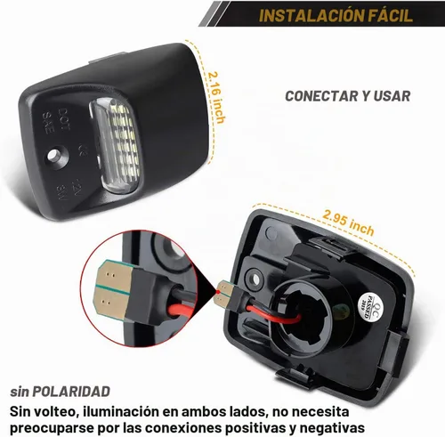 Vista 3 de Lámpara LED de repuesto para placa de matrícula compatible con Tacoma 2005 a 2015, Tundra 2000 a 2013, 6000 K blanco