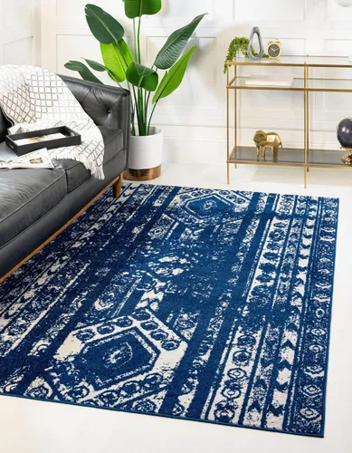 Vista 21 de Unique Loom Lennon Collection - Alfombra de área Zal (2 pies x 3 pies 1 pulgada, rectangular, gris y marfil)