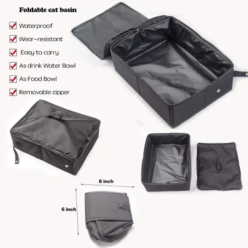 Vista 8 de Mispace - Jaula portátil de doble compartimiento para exposición, para gatos, cómoda jaula de viaje para perros con bolsa de transporte, 2