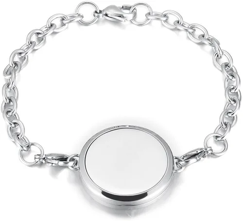 Vista 3 de joyería memorial aromaterapia aceite esencial perfume pulsera de acero inoxidable brazalete
